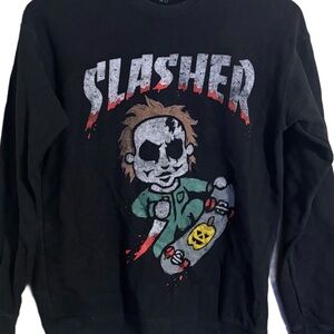 Vintage BoxLunch Halloween Animated Michael Myers Slasher Sweatshirt Size XS 🛹🩸